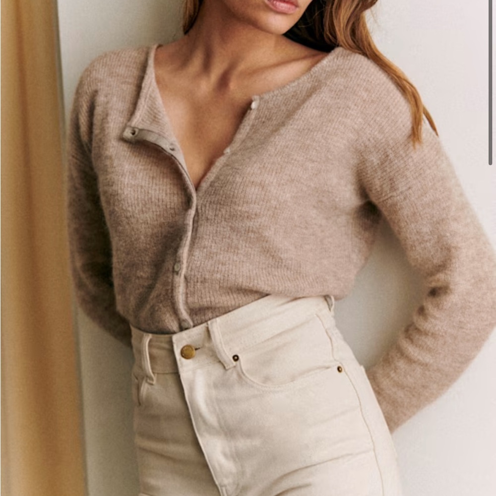 Sezane Beige Gaspard Cardigan